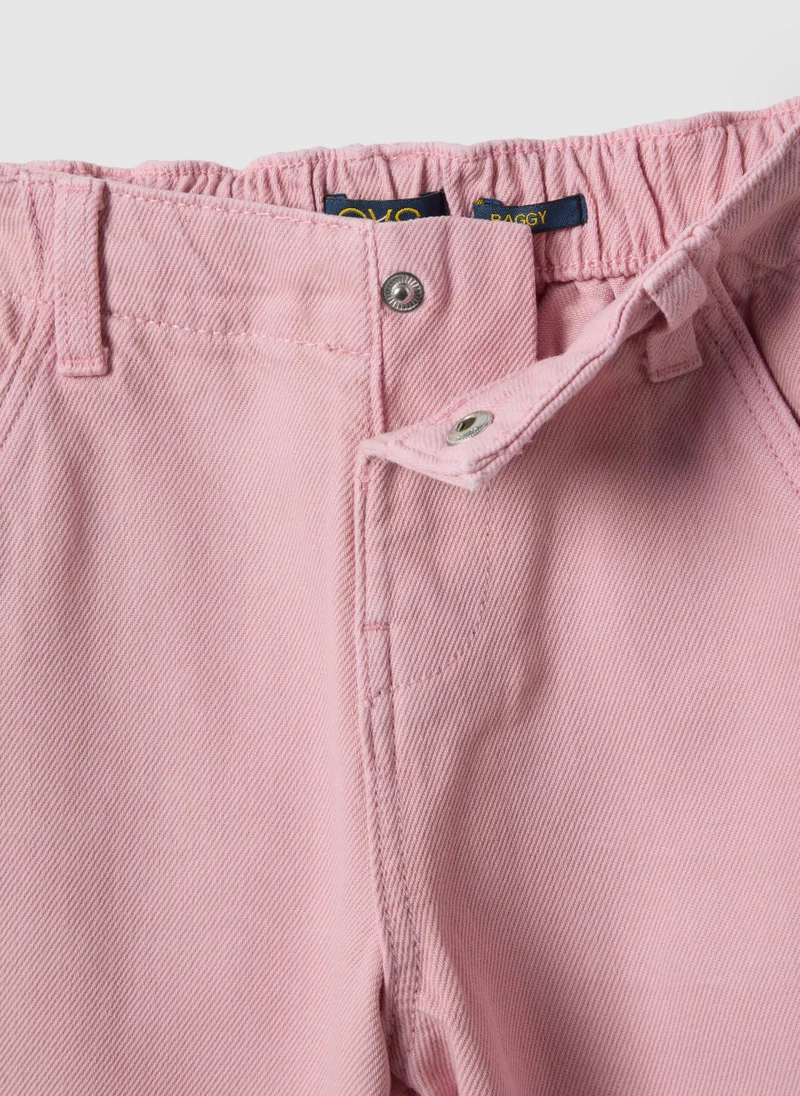 Ovs  OVS Girls' Pink Pure Cotton Baggy Trousers for Kids | Best Price UAE